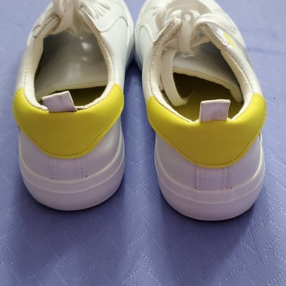 White and Yellow striped Sneakers - Picture 10 of 10